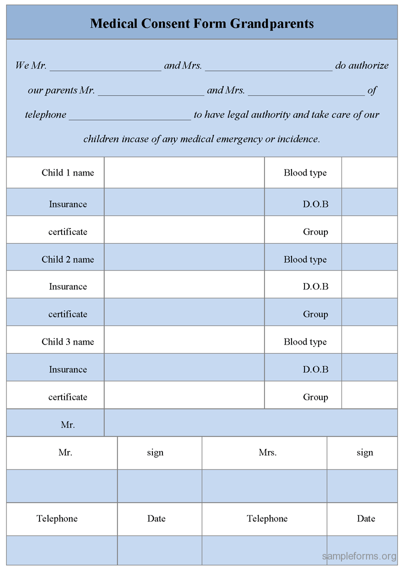 Free Printable Medical Release Form For Grandparents Printable Forms 