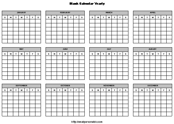 Free Printable Calendar Templates Yearly