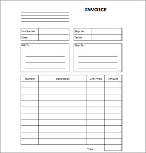 invoice template blank templates free printable