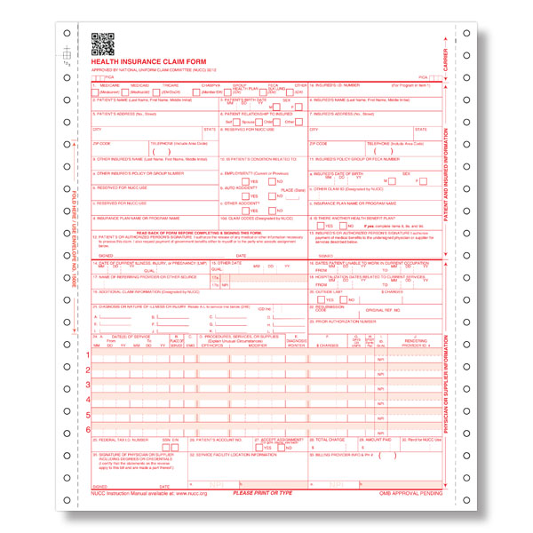 Medical Claim Form 1500 Templates Free Printable