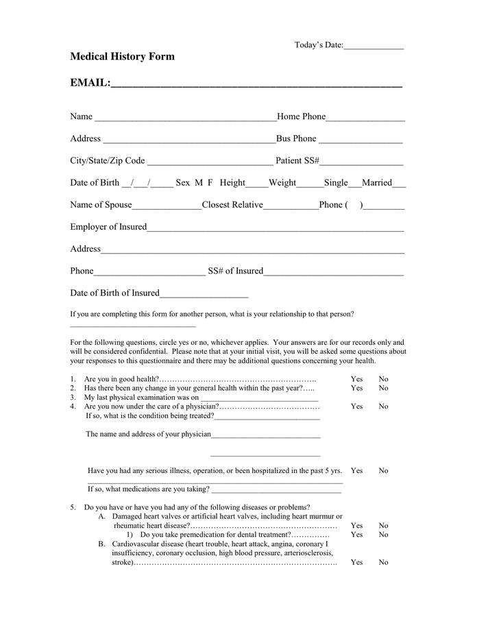 Printable Dental Clearance Form Printable Forms Free Online