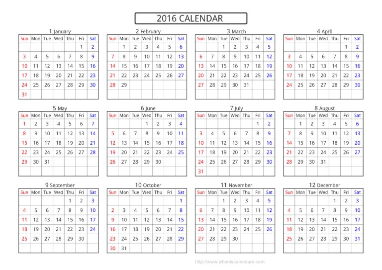 Yearly Calendar A4 | templates free printable